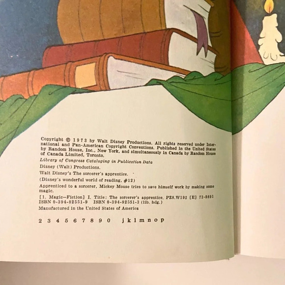 Vintage 1973 The Sorcerers Apprentice Disney World of  Reading Book HC - Picture 8 of 16